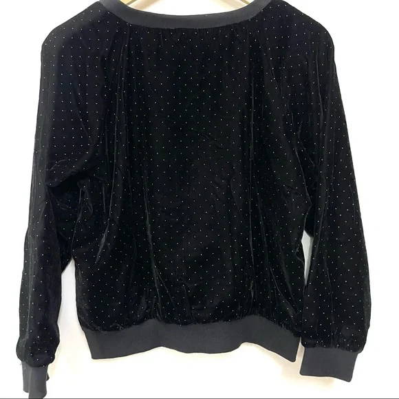 Ritu Kumar rose appliqué stone beaded velvet sweatshirt - Picture 2 of 6